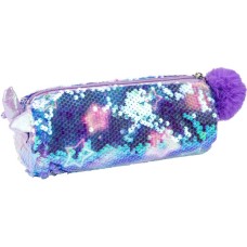 Пенал Cool For School з паєтками та помпоном 1 відділення синій (CF87062)