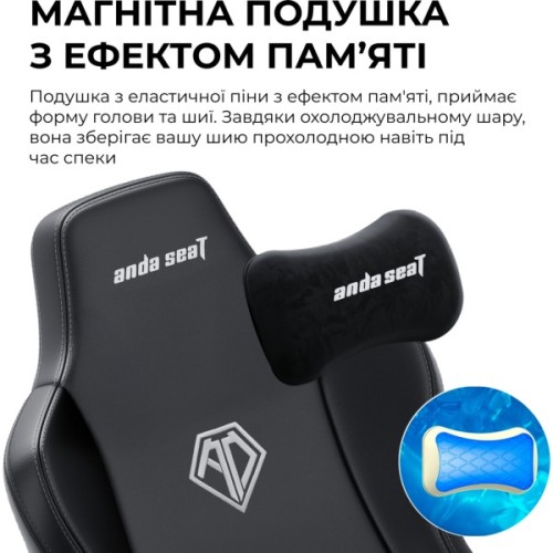 Крісло ігрове AndaSeat Novis Plus Fabric XL Black (AD23YC-XL-01-B-F-B04)