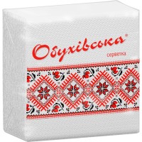Серветки столові Обухівський 1 шар білі 23х24 см 80 шт. (4820003833858)