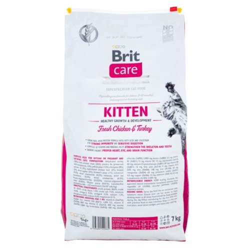 Сухий корм для кішок Brit Care Cat GF Kitten HGrowth and Development 7 кг (8595602540662)