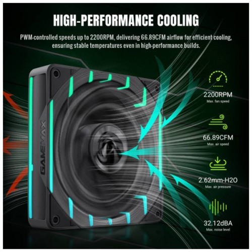 Кулер до корпусу Gamemax Tornado T12 ARGB