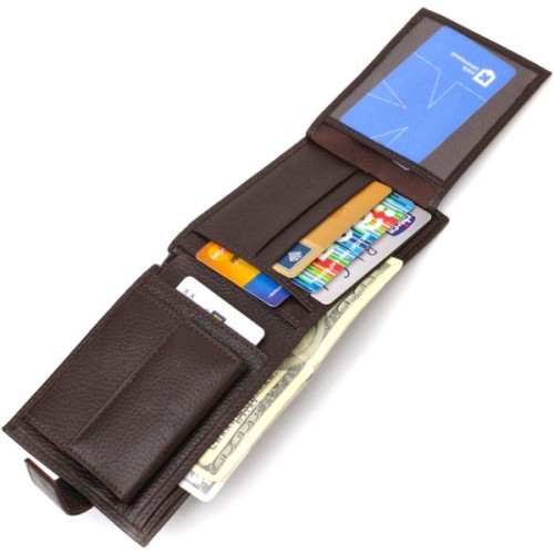 Гаманець Canpellini З натуральної шкіри флотар Коричневий (21944)