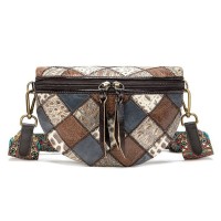 Сумка Vintage Жіноча поясна шкіряна Різнокольорова (20342)