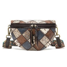 Сумка Vintage Жіноча поясна шкіряна Різнокольорова (20342)