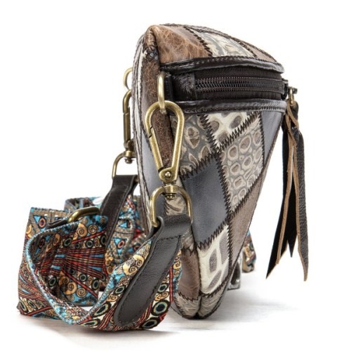 Сумка Vintage Жіноча поясна шкіряна Різнокольорова (20342)