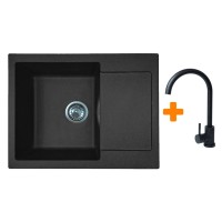 Мийка кухонна Adamant Minimal чорний + змішувач (1824296912303)