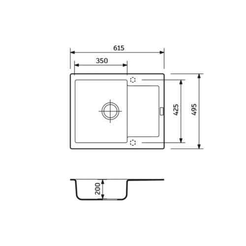 Мийка кухонна Adamant Minimal чорний + змішувач (1824296912303)