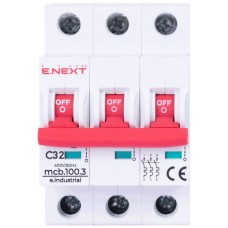 Автоматичний вимикач E.NEXT 3-п e.industrial.mcb. 32А C ( 10кА) (i0180024)