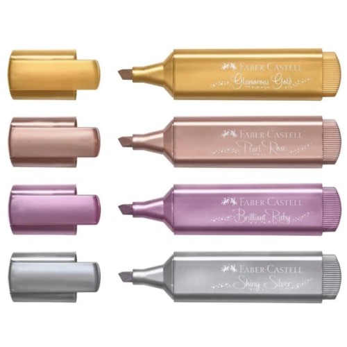 Набір маркерів Faber-Castell текстових Highlighters Metallic Colors, 4 маркера металіка (32603)