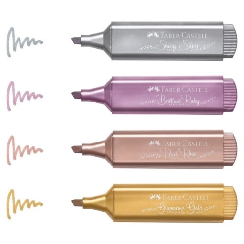 Набір маркерів Faber-Castell текстових Highlighters Metallic Colors, 4 маркера металіка (32603)