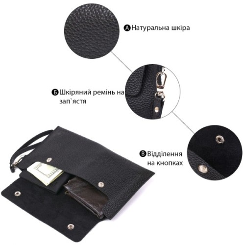 Косметичка Shvigel Шкіряна тревел Чорна (16416)