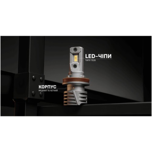 Автолампа PULSO LED-chips 7535/9-18v/2x28w/6000Lm/6500K (M6-H8/H9/H11/H16)