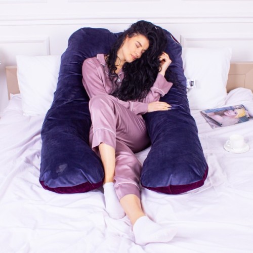 Подушка MirSon для вагітних і відпочинку Velvet Line №8023 U-подібна Primula (2200006178552)