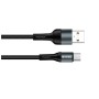Дата кабель USB 2.0 AM to USB-C 1.0m nylon black ColorWay (CW-CBUC045-BK)