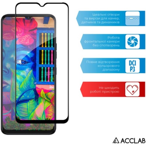 Скло захисне ACCLAB Full Glue Tecno Spark 9 Pro Black (1283126547300)