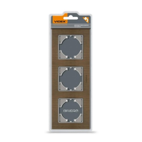 Рамка Videx BINERA шоколадний алюміній 3 поста (VF-BNFRA3H-CH)