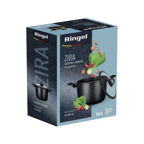 Каструля Ringel Zira з кришкою висока 6.3 л (RG-21006-24h)