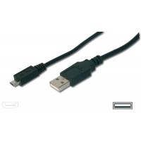 Дата кабель Micro USB2.0, type B, 1.8m Digitus (AK-300110-018-S)