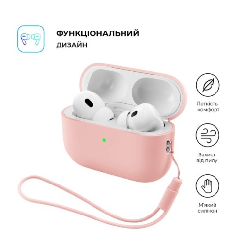 Чохол для навушників Armorstandart Silicone Case with straps For Apple AirPods Pro 3 Pink (ARM91283)