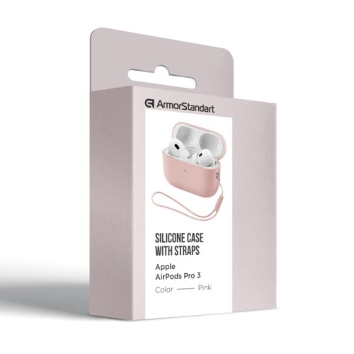 Чохол для навушників Armorstandart Silicone Case with straps For Apple AirPods Pro 3 Pink (ARM91283)