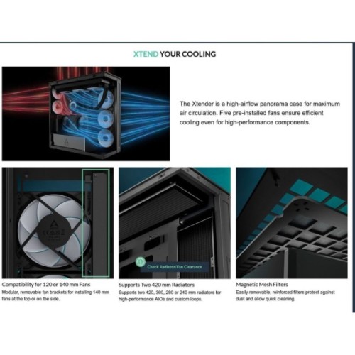 Корпус для ПК Arctic XTENDER BLK (ACPCC00018A)