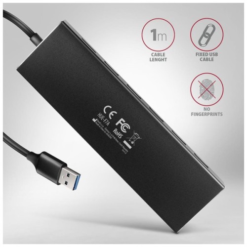 Концентратор AXAGON USB 3.1 to 7xUSB 3.0 black (HUE-F7A)