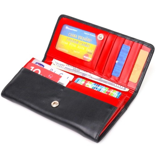 Гаманець Canpellini З натуральної шкіри Чорний (21611)