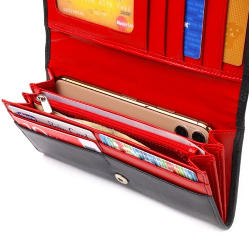 Гаманець Canpellini З натуральної шкіри Чорний (21611)