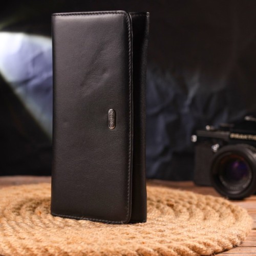 Гаманець Canpellini З натуральної шкіри Чорний (21611)