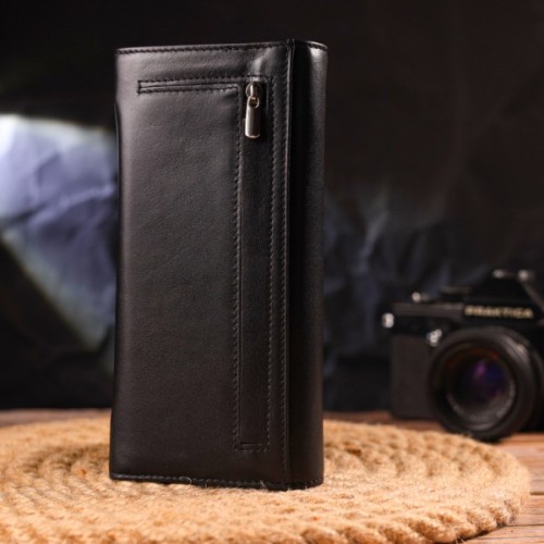 Гаманець Canpellini З натуральної шкіри Чорний (21611)