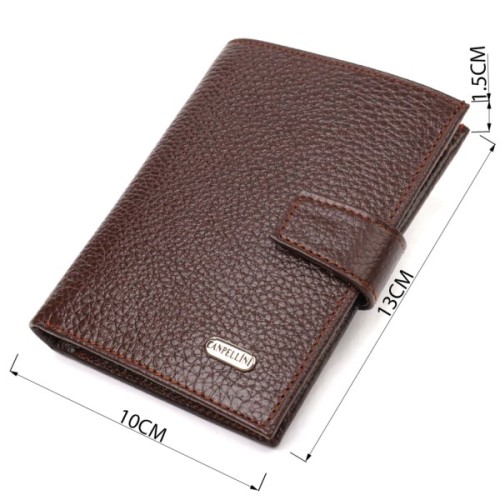 Гаманець Canpellini З натуральної шкіри Флотар Коричневий (21737)