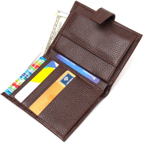 Гаманець Canpellini З натуральної шкіри Флотар Коричневий (21737)