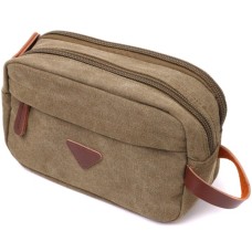 Сумка Vintage На два відділення з текстилю Оливкова (22231)