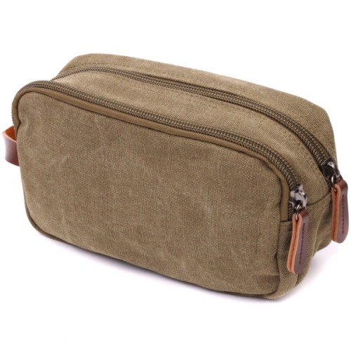 Сумка Vintage На два відділення з текстилю Оливкова (22231)