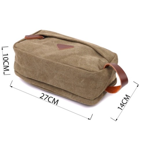 Сумка Vintage На два відділення з текстилю Оливкова (22231)