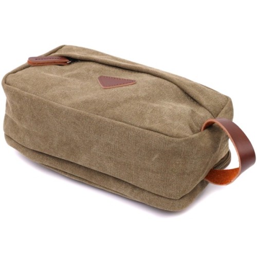 Сумка Vintage На два відділення з текстилю Оливкова (22231)