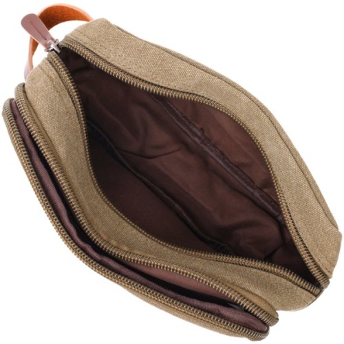 Сумка Vintage На два відділення з текстилю Оливкова (22231)