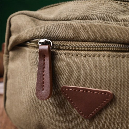 Сумка Vintage На два відділення з текстилю Оливкова (22231)