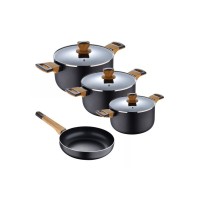 Набір посуду Bergner Earth black, 7 предметів (BG-34630-BK)