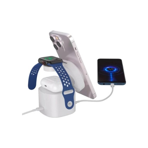 Зарядний пристрій Canyon 4-in-1 wireless charging stand 30W + cable 1.0m white (CNS-WCS405WW/A)