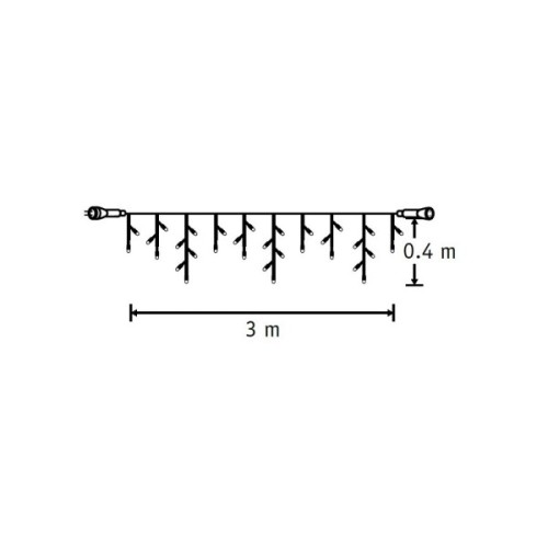 Гірлянда Luca Lighting з'єднувальна Бахрома чорна 3х0.4 м теплий білий (8711473283587)