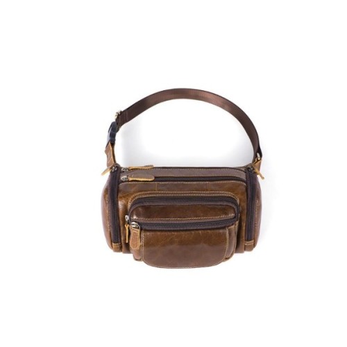 Сумка Vintage На пояс об'ємна Коричнева (14695)