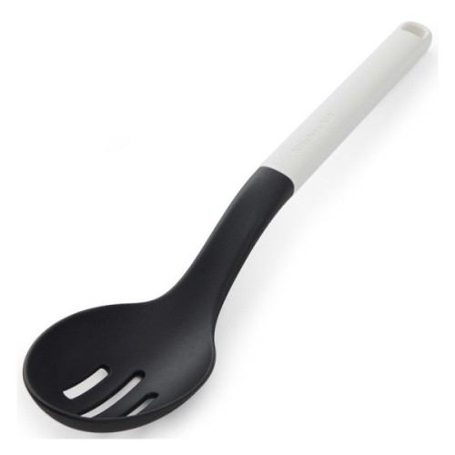 Ложка кухарська KitchenAid Classic для сервірування з прорізами 34 см білий (KHA004OHPNG)