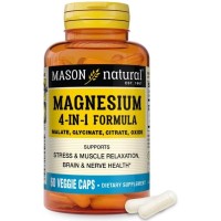 Вітамінно-мінеральний комплекс Mason Natural Магнієвий комплекс, 400 мг, Magnesium 4-in-1 Complex, 60 вегетаріанських (MAV18845)