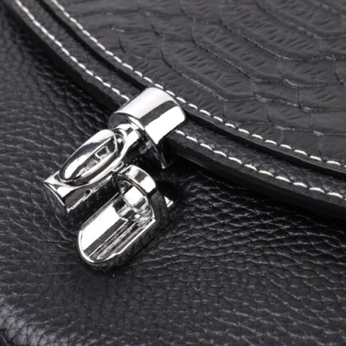 Сумка Vintage Шкіряна жіноча із засувкою Чорна (22416)