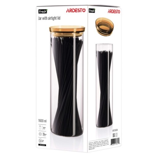 Банка Ardesto Fresh 1600 мл, скло, пластик, прозорий (AR1316SFM)
