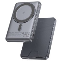 Батарея універсальна HOCO 5000mAh Title PD/20W Magnetic with stand + mini wallet Grey (Q46 / 714988)