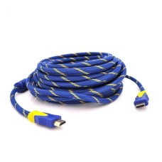 Кабель мультимедійний HDMI M to HDMI M 15.0m V1.4 blue-gold Merlion (YT-HDMI(M)/(M)NY/BL-15m)