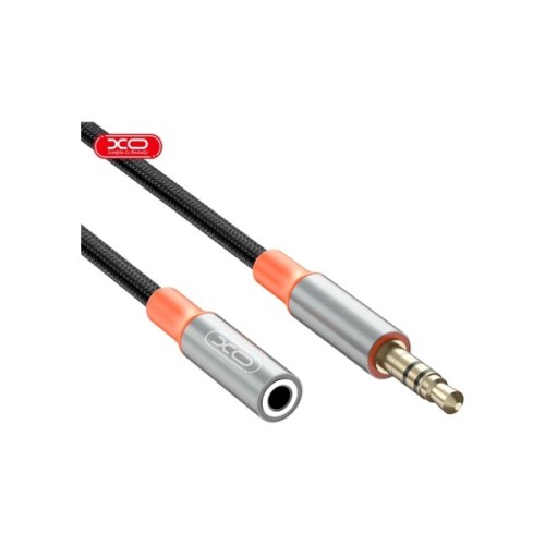 Кабель мультимедійний 3.5mm M to 3.5mm F 1.0m black XO (NB-R269A.black)
