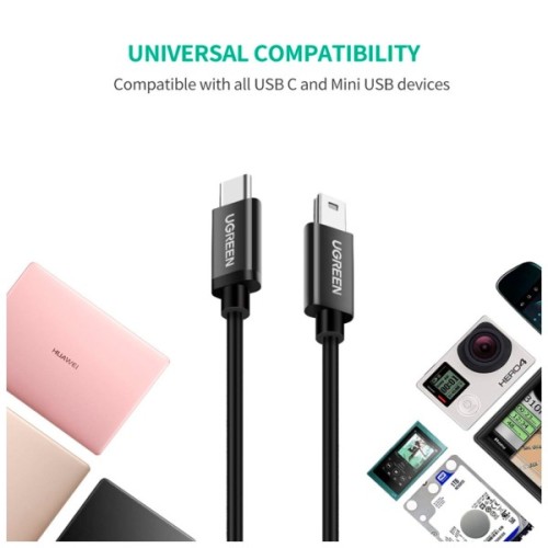 Дата кабель USB-C 2.0 AM to Mini 5P 1.0m US242 black Ugreen (50445)